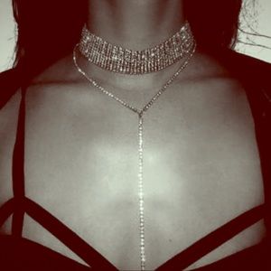 COPY - Crystal rhinestone drop choker necklace